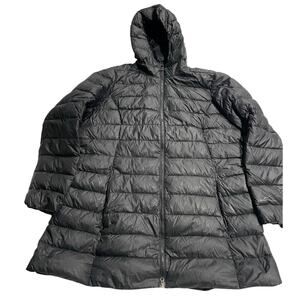 Eddie Bauer Down Jacket Hooded Women's Plus Size 2XL Puffer Black Packable